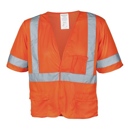 IRONWEAR Flame-Retardant Polyester Mesh Vest Class 3 w/ 5 Pockets (Orange/Large) 1294FR-O-L